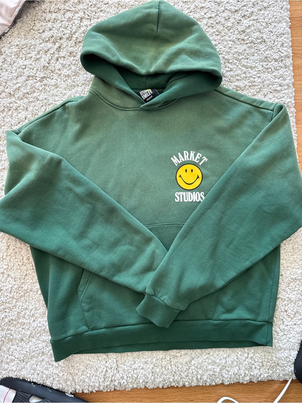 Market Studios Green Hooded Sweatshirt with Smile Logo